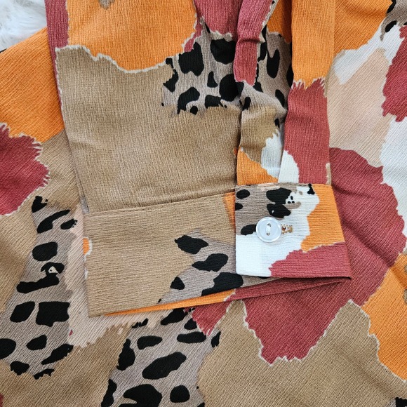 Women's Mixed Print Patterned Button Up Long Sleeve Collared Shirt.‎ Size XL - Picture 3 of 7